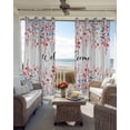 thumbnail image 6 of Red Blue Spring Floral Blackout Curtains for Bedroom Living Room Darkening Curtains 63 Inches Long Welcome Pastoral Botanical Window Curtain 2 Panels Set Window Treatment Grommet Drapes 42"x63", 6 of 9
