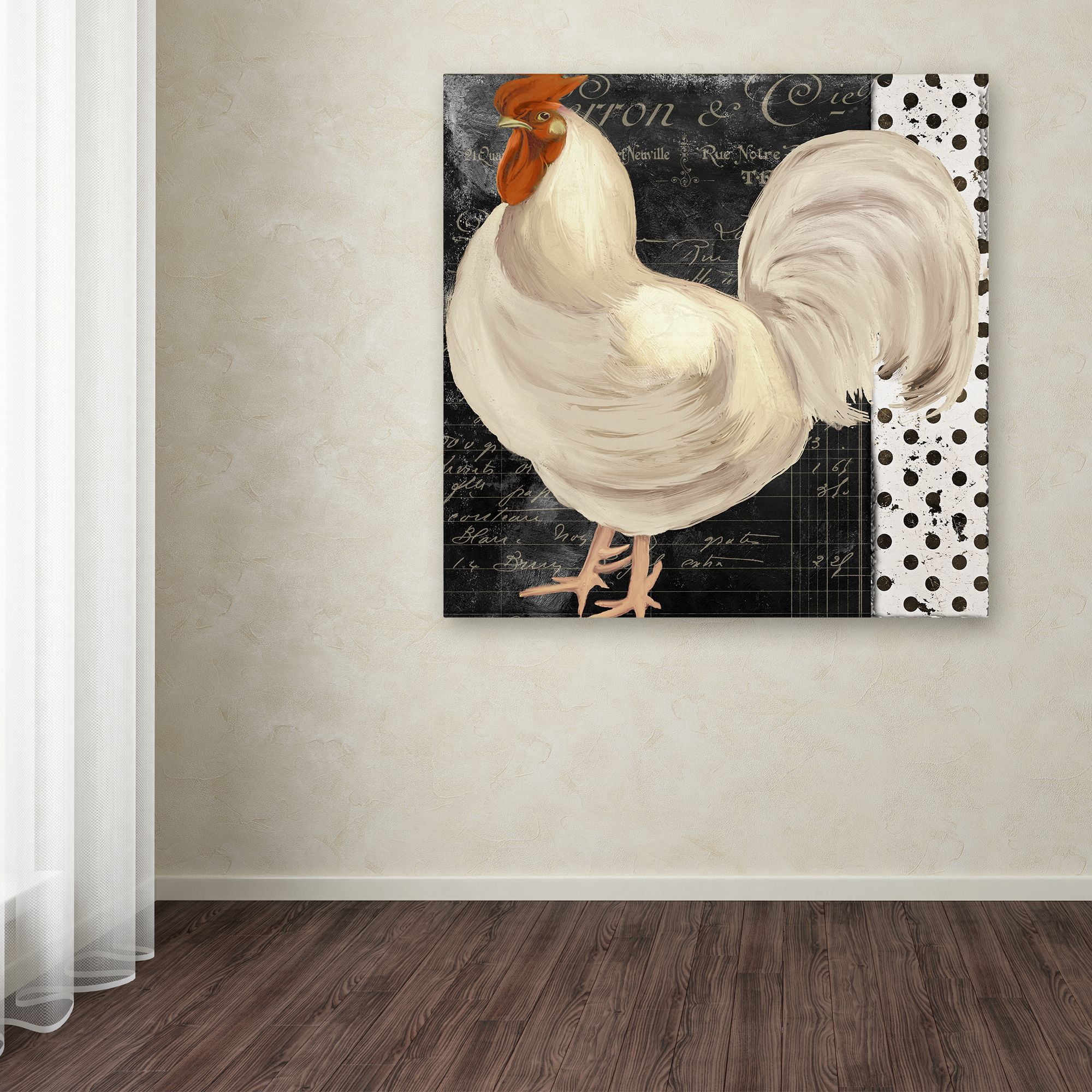 Trademark Fine Art "White Rooster Caf? II" Canvas Art by Color Bakery