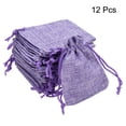thumbnail image 3 of Unique Bargains Linen Burlap Bags with Drawstring for Gifts,DIY Craft Purple 7 x 9cm 12pack, 3 of 5