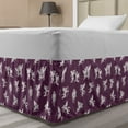 thumbnail image 1 of Arrow Bed Skirt, Repetitive Flying Angel Drawings Characters Charming Love Struck Theme, Elastic Bedskirt Dust Ruffle Wrap Around for Bedding Decor, 4 Sizes, Eggplant White, by Ambesonne, 1 of 2