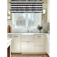 thumbnail image 2 of Kitchen Valances for Window, Black Gray White Stripe Texture Light Filtering Rod Pocket Valance Curtain, Modern Minimalist Art Short Curtains Window Topper for Bedroom Bathroom Living Room 54x18in, 2 of 7