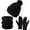 Black, variant on COM1950s Hat and Gloves, Gloves for Winter, European and Winter Knitted Warm Gloves Hats Scarves Three Piece Set with Thick Velvet and Hat, Warm Winter Gloves, Hats and Gloves