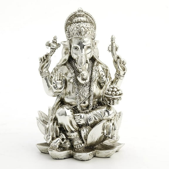 Veronese Design 3 1/8 Tall Ganesha Hindu God Good Fortune Statue Home Decor Resin Hand Made Electroplated Figurine