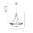thumbnail image 6 of Hunter - Perch Point 5-light Brushed Nickel, Medium Size Chandelier, Dimmable, Casual Style, Empire Shaped, for Bedrooms, Kitchens, Dining, Living Rooms - 19417, 6 of 7