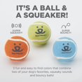 thumbnail image 3 of CHUANK Tennis Ball Dog Toys  3-Pack Set with Squeaker Inside, 3 of 8