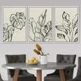 thumbnail image 5 of PixonSign Framed Canvas Print Wall Art Set Tropical Jungle Plant Sketches Nature Floral Illustrations Modern Art Minimalism Decorative Botanical for Living Room, Bedroom, Office - 16"x24"x3 White, 5 of 5