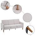 thumbnail image 6 of Ktaxon 3 Seat Couch Mid Century Fabric Sofa with Wood Legs, Comfortable Sofa Couch for Small Apartment Living Room Bedroom Creamy White, 6 of 12