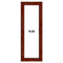 7x25 Walnut Brown Veneer Real Wood Picture Frame Width 1.75 inches | Interior Frame Depth 0.5