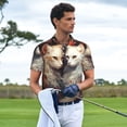 thumbnail image 3 of Gukieu Flower Cat Couple Print Men's Quick-drying POLO Shirt, Button-down Summer T-shirt, Suitable for Work and Outdoor Activities-X-Large, 3 of 6