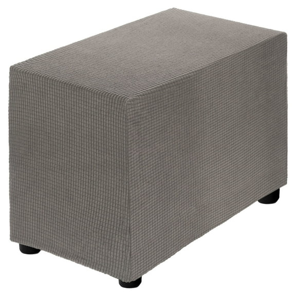 Stretch Ottoman Cover Rectangular Fit Length 20"-30", Small, Taupe