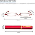thumbnail image 2 of REAVEE 2 Pack Mini Reading Glasses for Women Men Lightweight Compact Small Pocket Metal Readers with Portable Case Red and Purple, 2 of 4