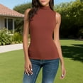 thumbnail image 6 of Purcolt Womens Mock Turtleneck Tank Tops Sleeveless Slim Fit Going Out Tops Stretchy Layer Tee Tops, 6 of 7