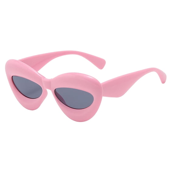 Siminsem Oversized Round Sunglasses for Women, Bagel Shape Retro Sun Glasses, UV Protection Trendy Shades for Daily Wear, Pink, One Size