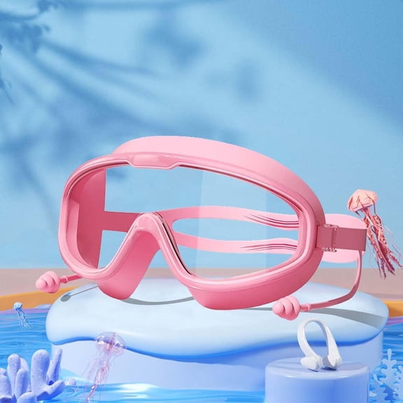 Children's Large Frame Waterproof and Anti-fog Swimming Goggles, HD Wide View Pool Goggles for Kids Ages 8-12