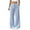 #03 Sky Blue 【ONE STYLE, EVERY COLOR, ANY OCCASION】, variant on Women's Striped Linen Straight Leg Pants Trousers Slacks Casual Daily Wear with Lace-Up Detail Elastic Waistband Relaxed Fit Soft Breathable for Office Work Travel Lounge Essentials