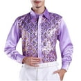 thumbnail image 2 of Kctiaxy Button Down Shirt Men Sequin Long Sleeve Shirts Casual Turndown Collar Soft Breathable Blouse Wedding Formal Suits, 2 of 3
