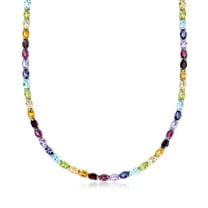 Ross-Simons 42.60 ct. t.w. Multi-Gemstone Tennis Necklace in Sterling Silver, Women's, Adult