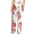 thumbnail image 3 of Naloa Sloth with Donuts1 Print Women’s Ultra-Soft Comfy Pajama Lounge Pants with Pockets & Drawstring, 3 of 8