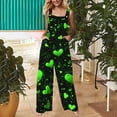 thumbnail image 2 of BiZtdJrK Lightning Sale, Saint Patricks Day Rompers for Women Cotton Linen Comfy Lounge Jumpers Trendy Shamrock Printed Overalls with Pockets Green S, 2 of 8