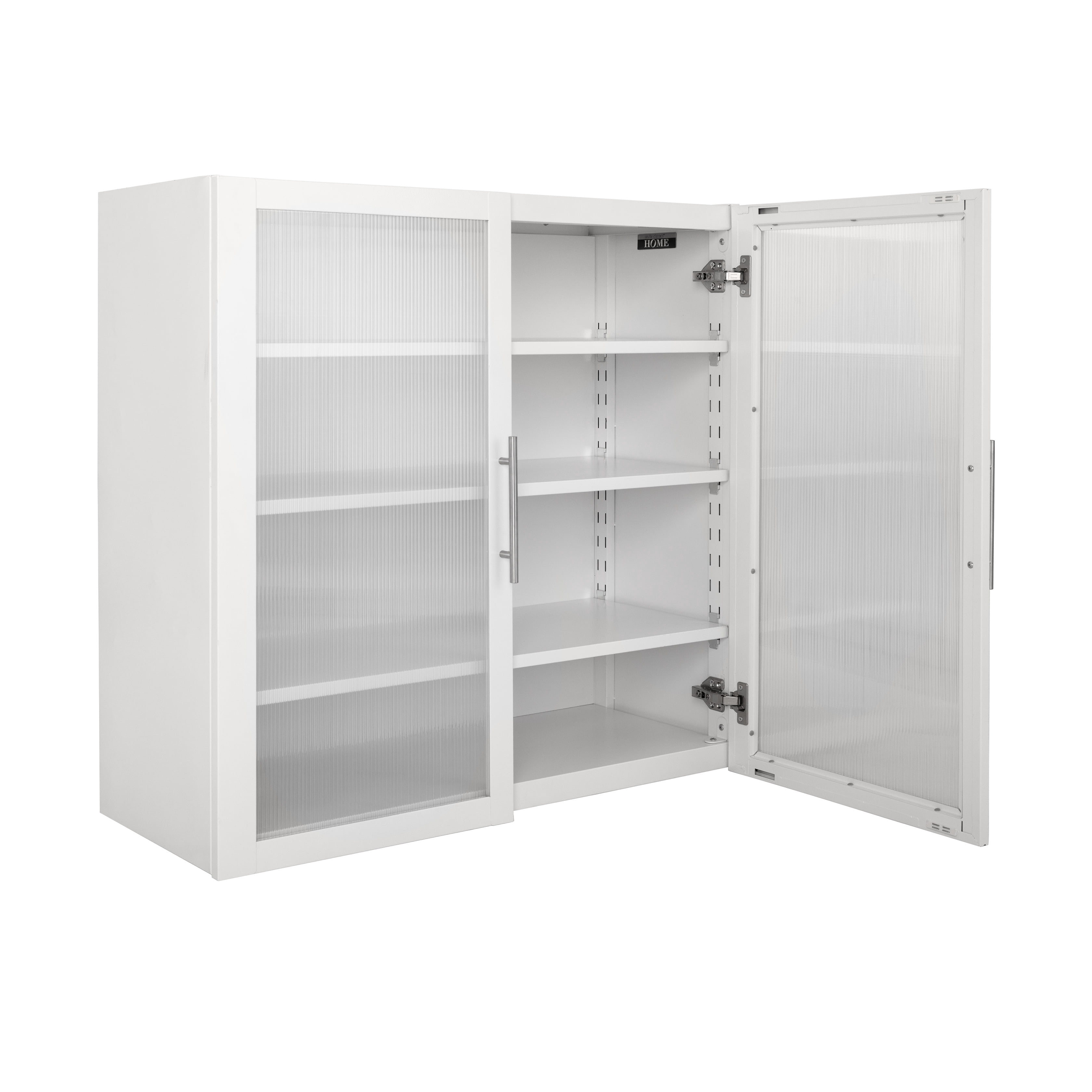 HOME Steel Storage Cabinet, Stackable Display Case, 36"W x 14"D, White