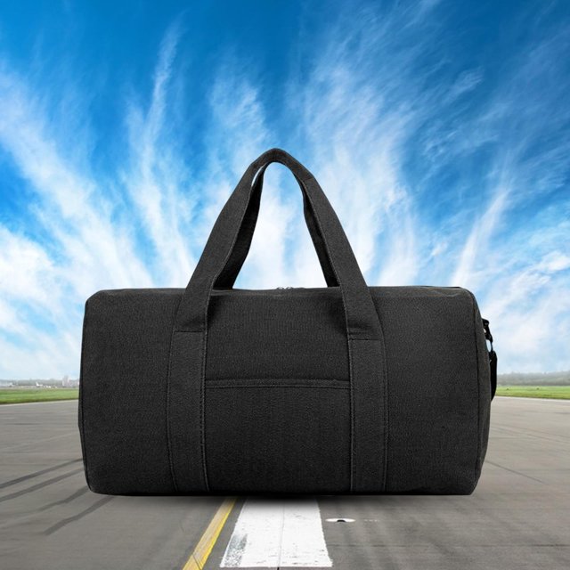 Bolsa de lona de viaje portátil Bolso de mano impermeable Artículos de tocador Bolsa de viaje negro 52cmx16cmx32cm