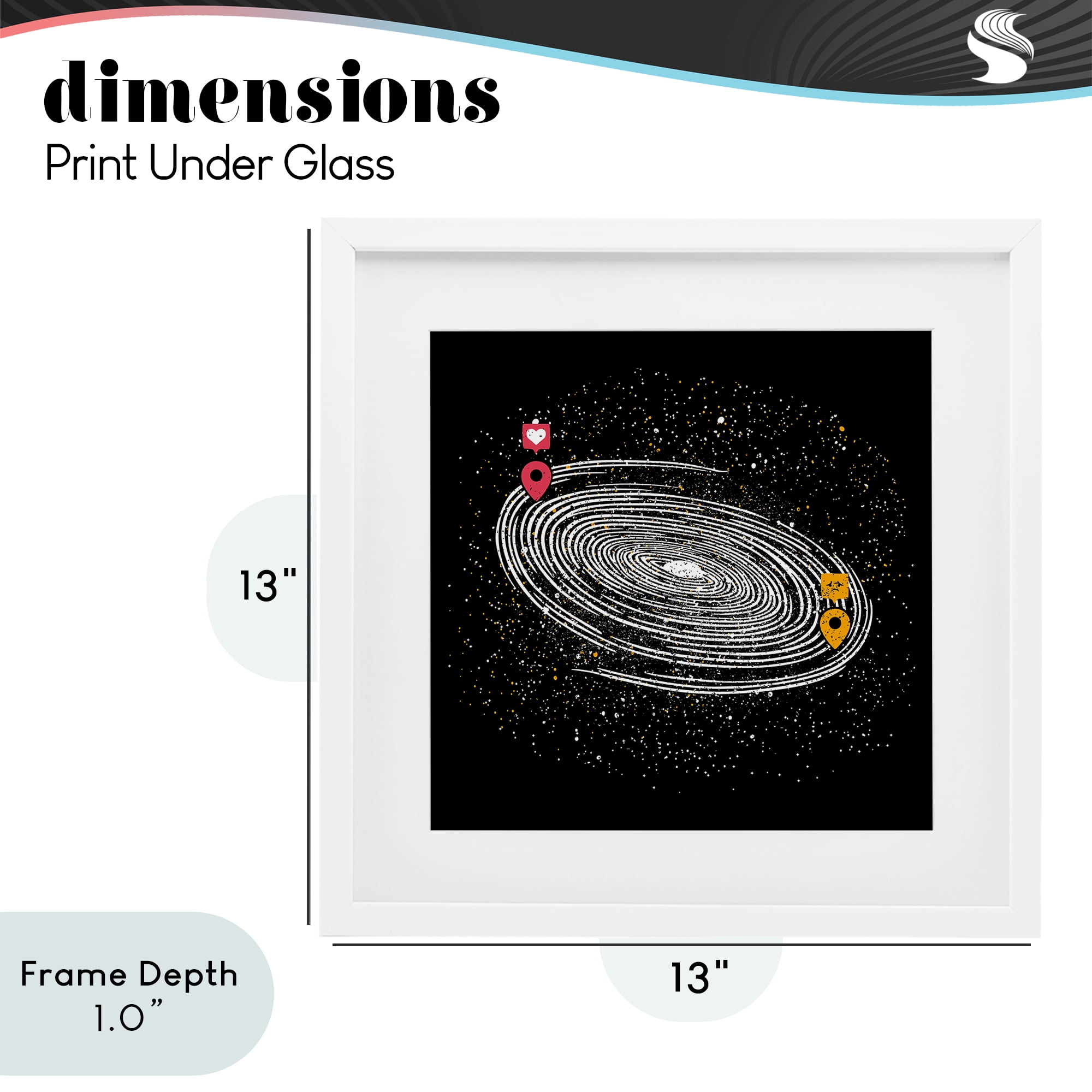 Stupell Industries Love Long Distance White Framed Print Under Glass, design by Tobe Fonseca