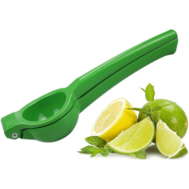 Small Handheld Lime Juicer Manual Fresh Juice Squeezer Extractor Heavy Duty Metal Citrus Fruit Hand Held Press Presser Reamer No Seed No Pulp Easy to Clean for Food Drink Home Kitchen Bar Commercial