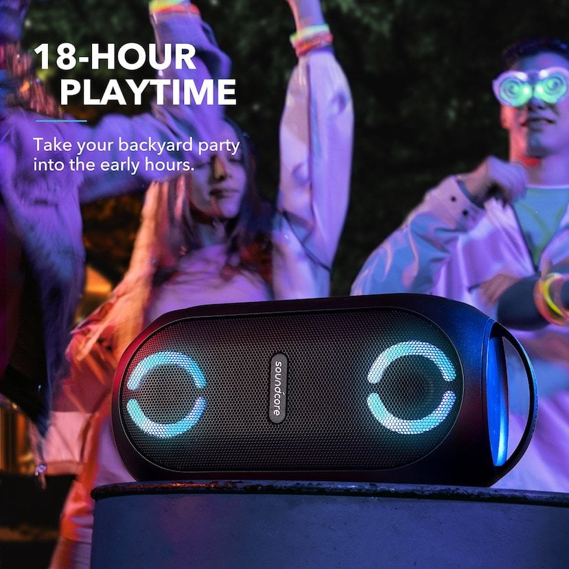 Soundcore by Anker- Rave PartyCast Portable Speaker | 80W | IPX7 Waterproof  | 18-Hour Playtime | Black | A3390Z12 - Walmart.com