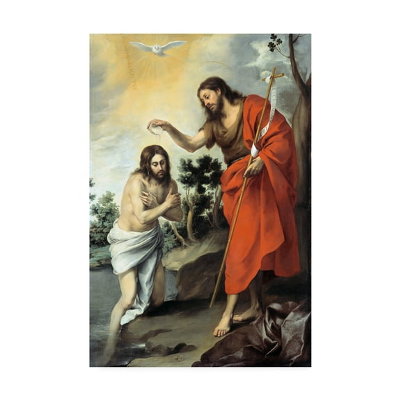 Murillo 'The Baptism of Christ' Canvas Art