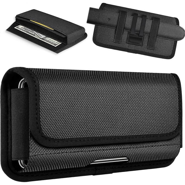 Belt Clip Case for iPhone 13 12 11 Pro Max XR, Horizontal Nylon Universal Phone Case for Samsung Galaxy A12 A52s A13 A32 S20 S21 FE Plus Ultra Xiaomi