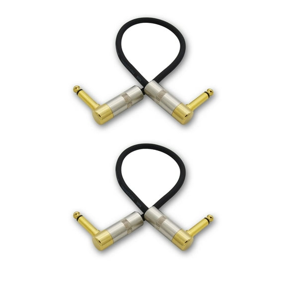 2,Speaker Cable 1/4 - 16 Gauge with Gold Right Angle Mono Plug for guitar amp