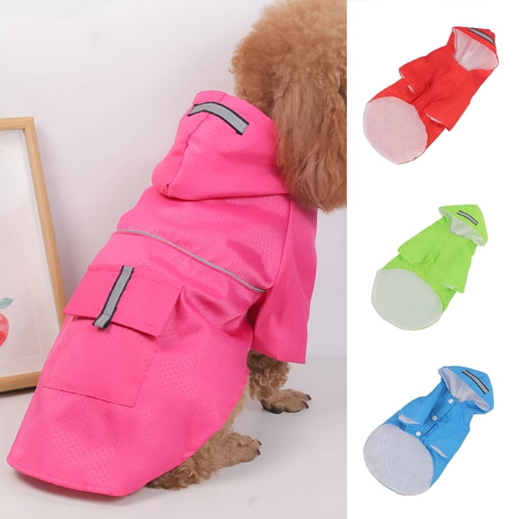 GASTROPOD Waterproof Reflective Dog Raincoat- Adjustable Pet Jacket, Lightweight Dog Hooded Slicker Poncho for Small to X-Large Dogs and Puppies