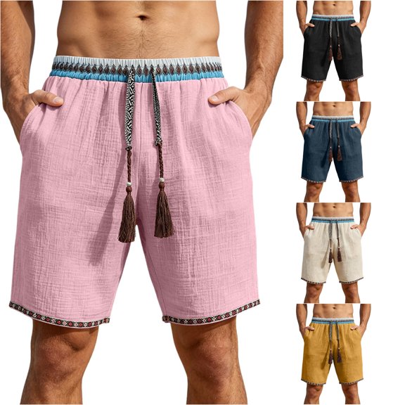 XFeng Men's 2 in 1 Swim Trunks, Print Board Shorts with Compression Liner, Quick Dry Beach Swim Shorts with Pockets