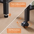 thumbnail image 3 of LEYAOYAO 3-Tier Printer Stand with Wheels & Adjust Feet, Computer Tower Stand, Metal Rolling Cart for Case Printer, Black, 3 of 7