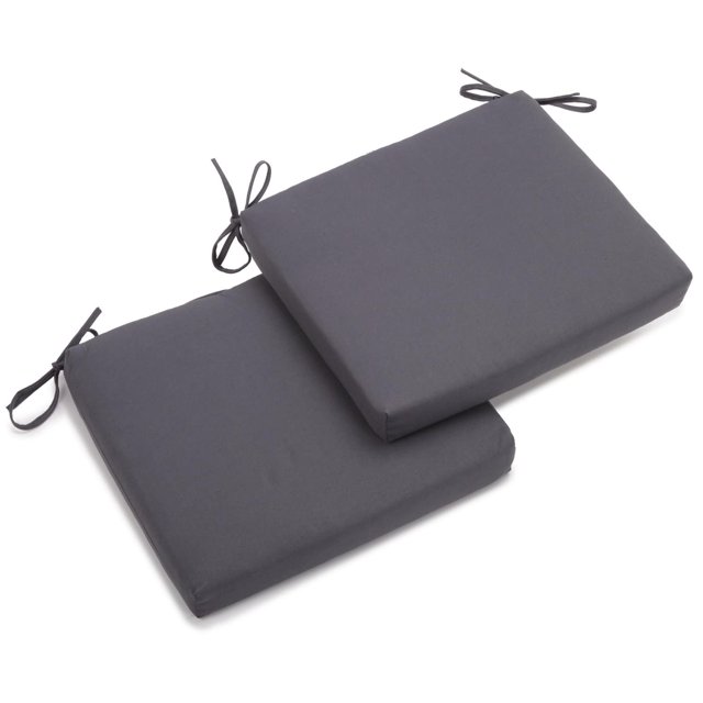 Cojín para silla Blazing Needles para interiores, sarga, acero gris, x2