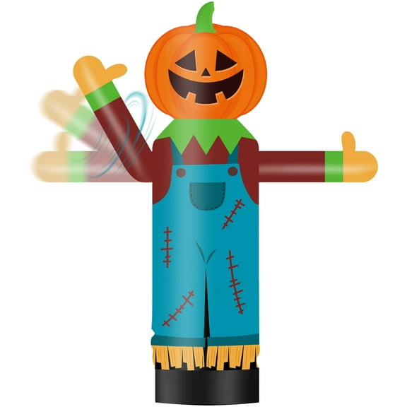 Inflatable Wavers Pumpkin Scarecrow One-Arm Waving Tube Man Wacky Wavy Dancing Guy for Outdoor Decoration Advertising Business Promotion (Blower Not Included)