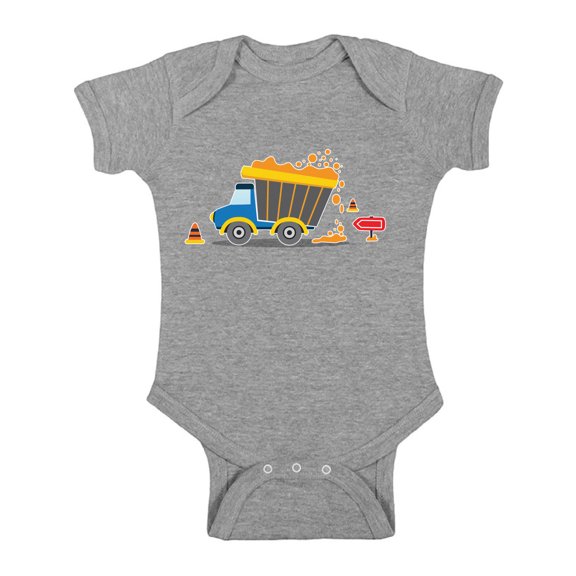 Baby Boy Shirts - NB 6M 12M 18M 24M - Dumpster Truck Short Sleeve Bodysuit