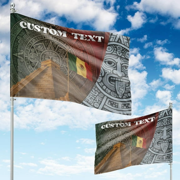 Lotusprinthandmade Personalized Mexican 100% Polyester Horizontal House Flag 36×60 inches, Outdoor hanging flag, Outdoor Mexico flag