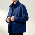 thumbnail image 4 of Fanshiluo Men's Stand Collar Full-Zip Long Sleeve Jacket, Lightweight Windproof Casual Outerwear with Side Pockets for Men,L,Big and Tall Men, 4 of 8