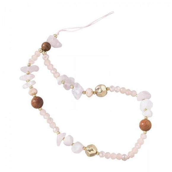 Bunblic 4xPhone Beads Chain Mobile Phone Chain Aesthetic Phone Chain Women Girls Pink