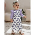 thumbnail image 6 of BemeyourBBs Baby Girls Clothing Set Long Sleeve Ribbed Romper with Print Overalls, 6 of 9