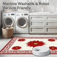 thumbnail image 5 of ODIKA 8'x10' Machine Washable Non-Slip Area Rug, Vintage Poinsettia Bloom Decorative Floor Holiday High Traffic Rug with Pad, Red, 734304, 5 of 8