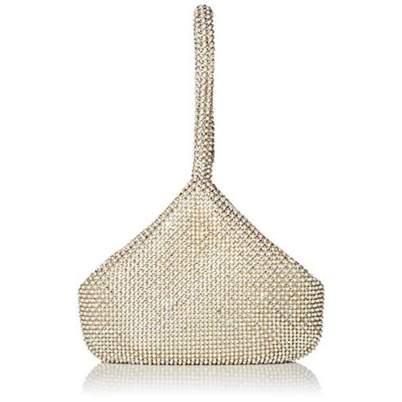 Jessica McClintock Women's Staci Mesh Wristlet Pouch Evening Bag, Pearl, One Size