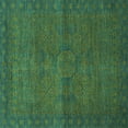 thumbnail image 1 of Ahgly Company Machine Washable Indoor Square Abstract Turquoise Blue Modern Area Rugs, 6' Square, 1 of 4