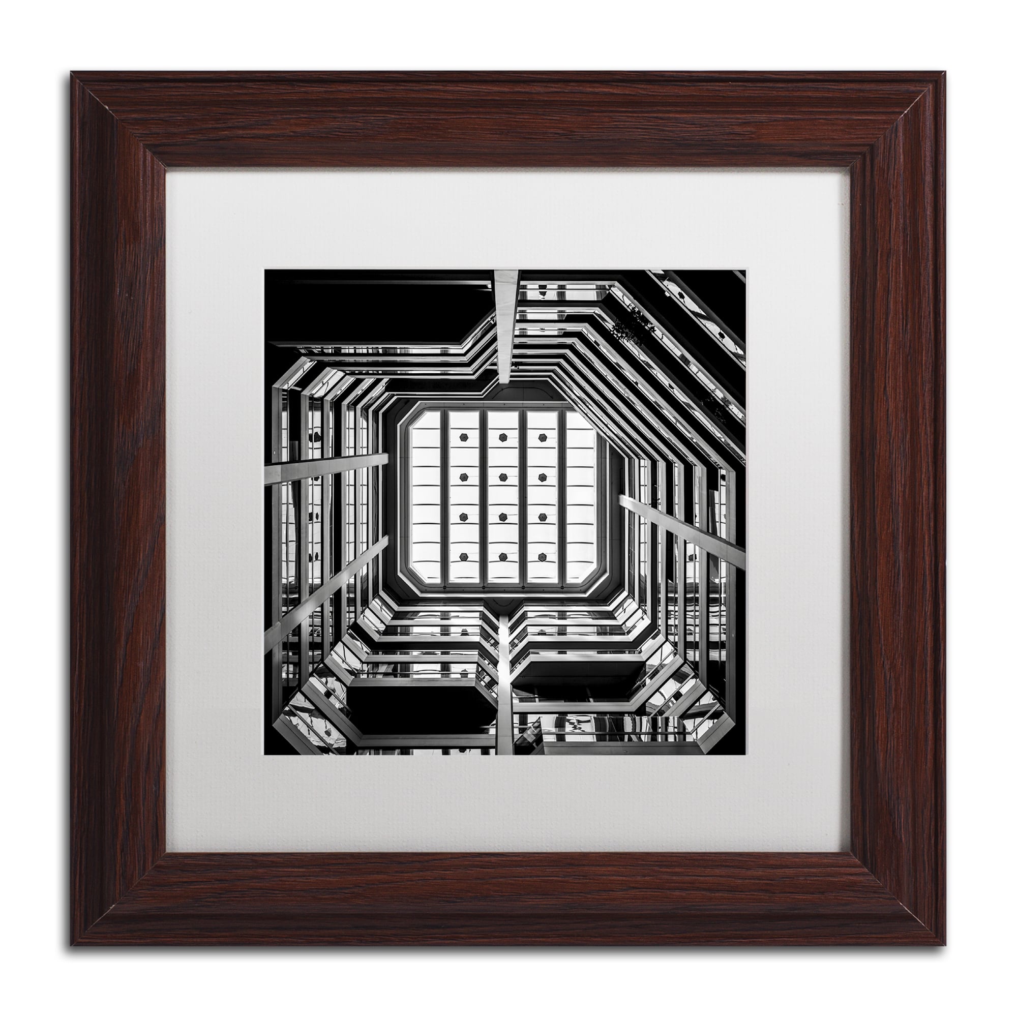 Trademark Fine Art "Ceiling View" Canvas Art by Dave MacVicar, White Matte, Wood Frame