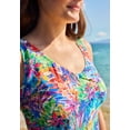 thumbnail image 5 of Swim 365 Women's Plus Size Sarong V-Neck Tummy Control One-Piece Swimsuit, 5 of 6