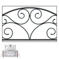 thumbnail image 6 of Doral Complete Metal Bed and Steel Support Frame with Decorative Scrollwork and Walnut Colored Wood Finial Posts, Matte Black Finish, King, 6 of 10