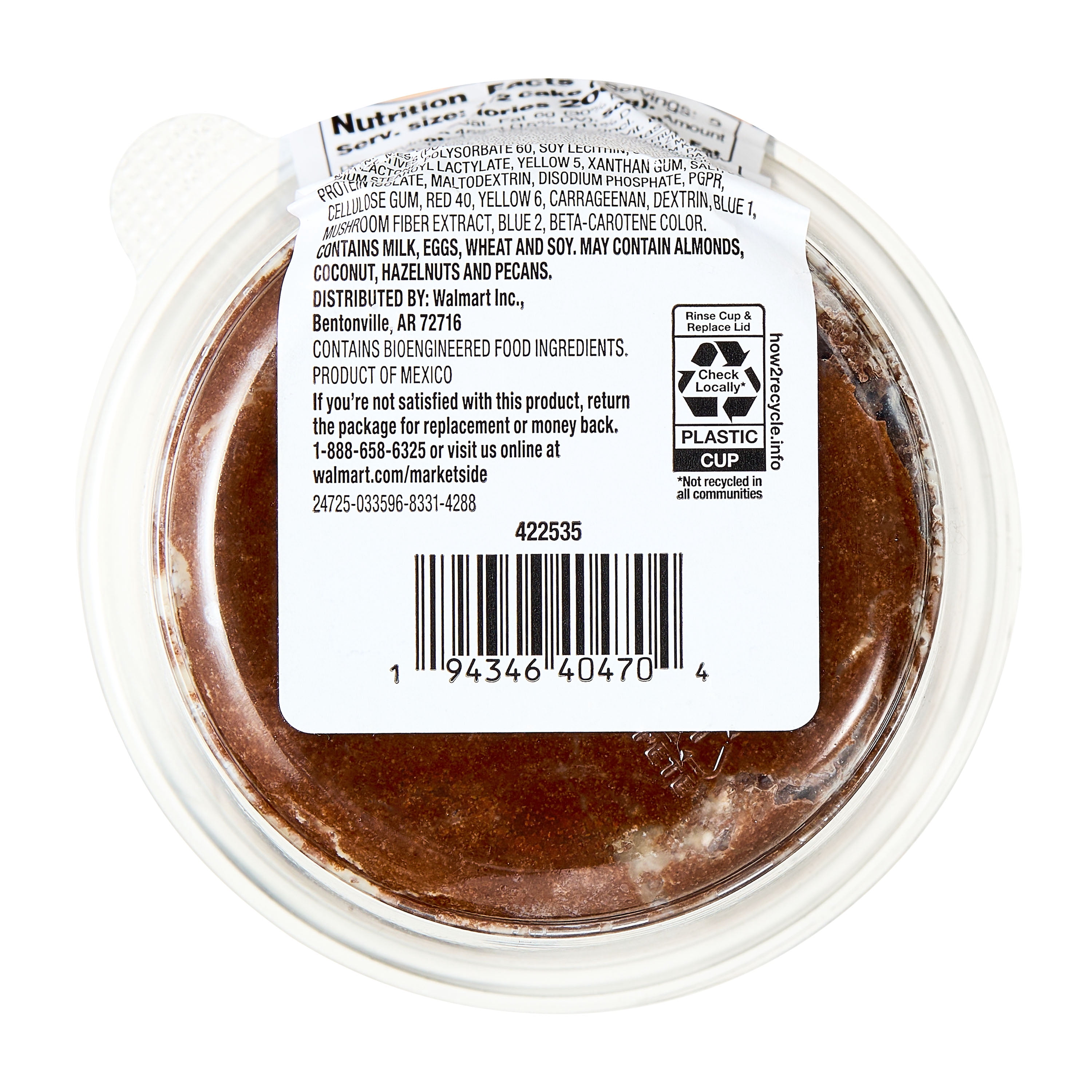 Marketside Triple Chocolate Tres Leches Cake Parfait Dessert Cup, Naturally and Artificially Flavored, 6oz (Refrigerated Dessert)