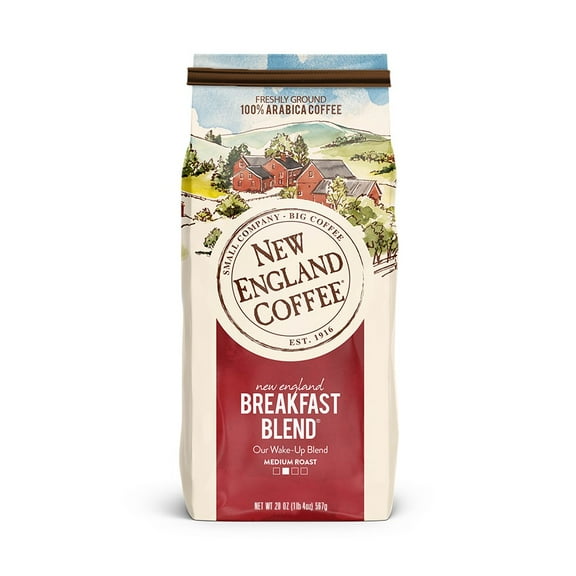 New England Coffee Breakfast Blend Medium Roast Ground Coffee, 20 oz