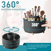 BYXAS 360° Rotate Makeup Brush Holder Organizer, Makeup Organizers Countertop, Makeup organization and Skincare Storage for Vanity, Desktop, Bathroom (Black)